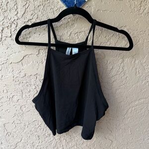 Black Halter Crop Tank Top